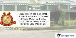 University of Kashmir Invites Application for B.Tech, M.Ed. and MBA Admission 2024; Apply Before November 20